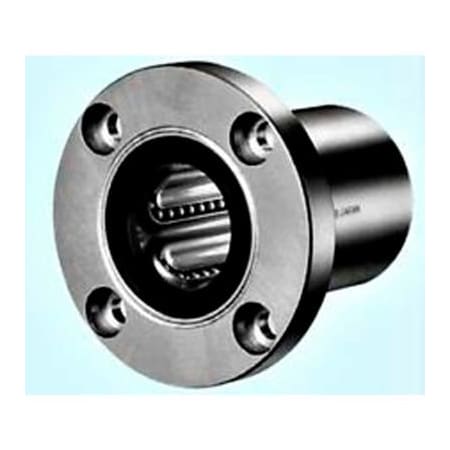 Nippon Bearing NB Corp SWF8GUU 1/2" ID Round Flange Type Linear Bearing W/Resin Retainer & Seals, Steel SWF8GUU